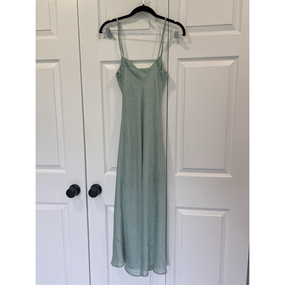 NWT Altar'd State Midi Dress Mint Floral Satin Cowl Neck Slip Midi Dress XXS - Picture 2 of 12